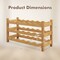 3-Tier Wine Rack Holds 18 Bottles with PU Coating and Anti-Slip Feet